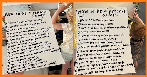 Mom Goes Viral For Her “How To Be A Person” Summer Camp Idea